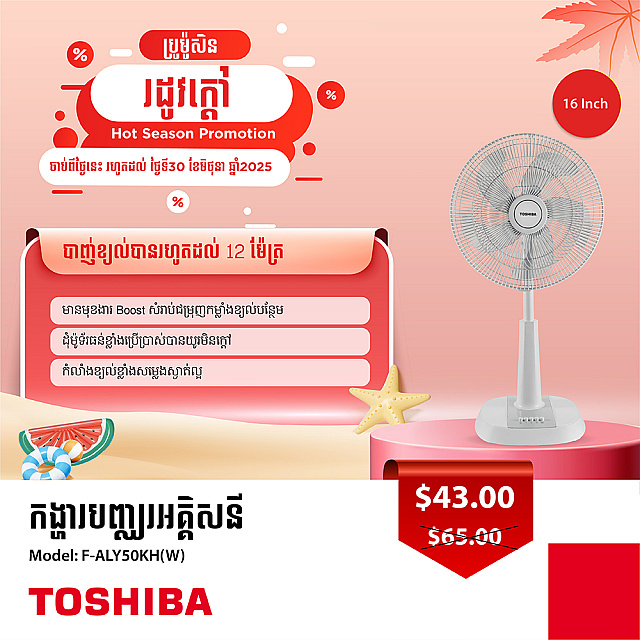 Toshiba Electric Fan 16 inch